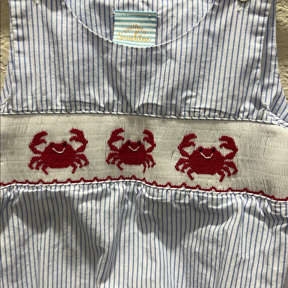 Southern Sunshine crab embroidered bubble size 18M - Picture 2 of 5